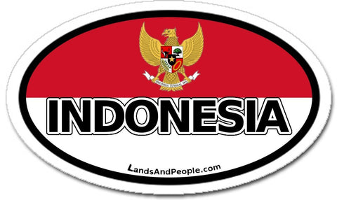 Indonesia Flag and Garuda Sticker Oval