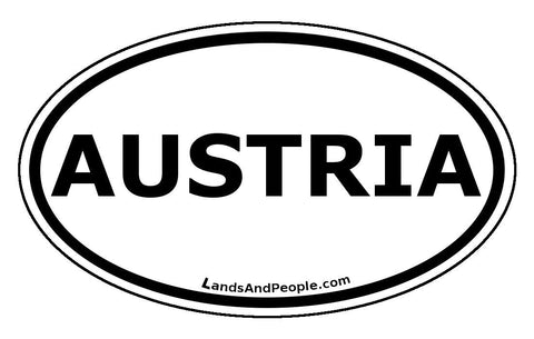 Austria Car Bumper Sticker Oval Black and White