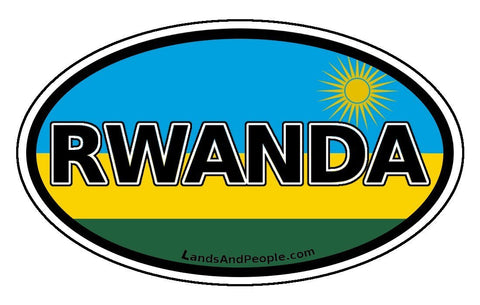 Rwanda Flag Car Sticker Oval