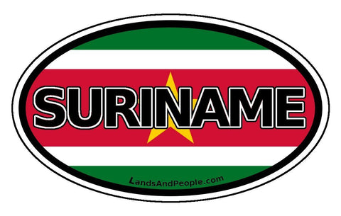 Surinam Flag Car Bumper Sticker Decal