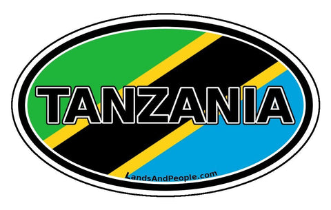 Tanzania Flag Car Bumper Sticker Oval