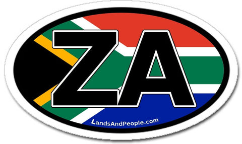 ZA Zuid Afrika South Africa Flag Car Sticker Oval