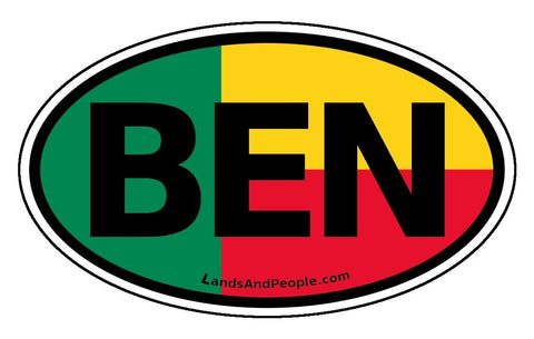 BEN Benin Flag Sticker Decal Oval