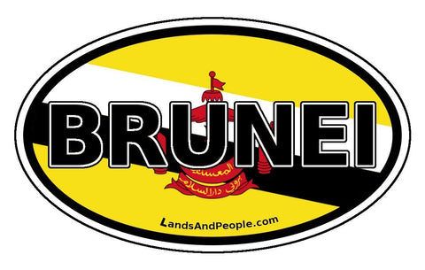 Brunei Flag Sticker Oval