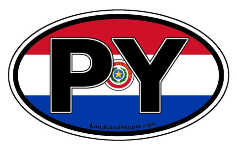 PY Paraguay Flag Car Bumper Sticker Decal