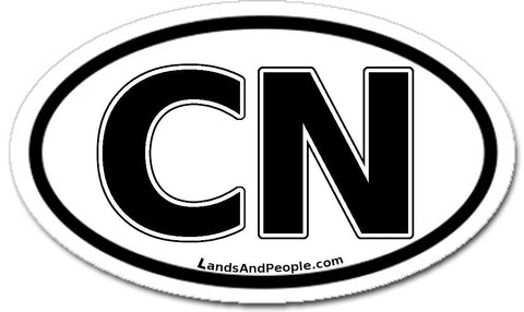 CN China Car Sticker Oval Black and White