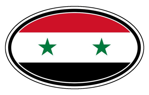 Syria Flag Sticker Oval