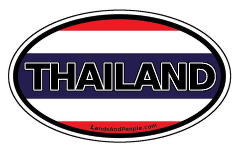 Thailand Flag Sticker Oval