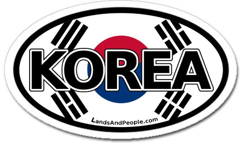 South Korea Flag Sticker Oval
