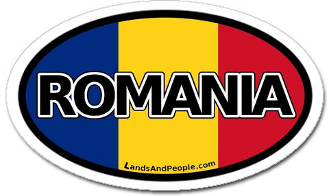Romania Flag Sticker Oval
