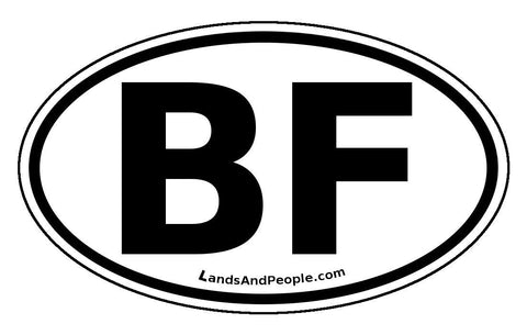 BF Burkina Faso Sticker Oval Black and White