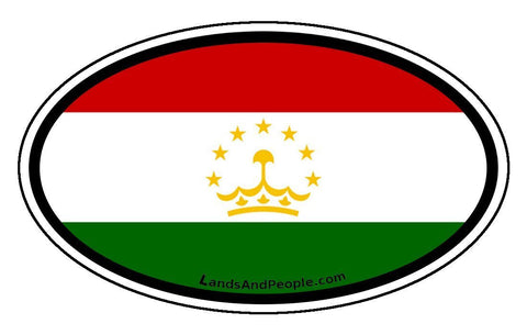 Tajikistan Flag Sticker Oval