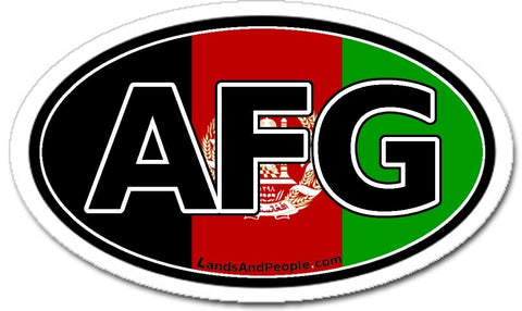 AFG Afghanistan Flag Sticker Oval