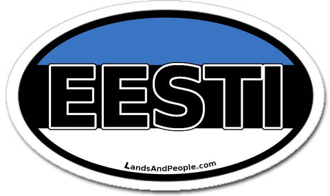 Eesti Estonia Flag Car Sticker Decal Oval