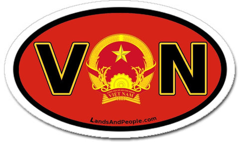 VN Vietnam Flag Sticker Oval