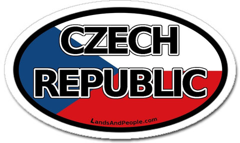 Czech Republic Flag Sticker Decal Oval