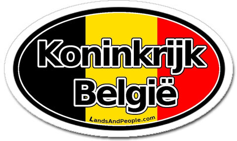 Koninkrijk België - Kingdom of Belgium in Dutch Sticker Oval
