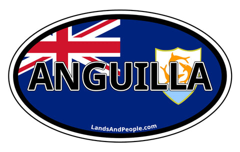 Anguilla Flag Car Bumper Sticker Decal
