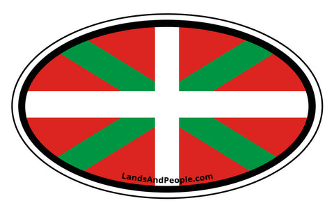 Basque Flag Car Bumper Sticker Oval