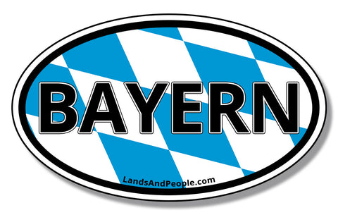 Bayern Bavaria in German Coat of Arms Sticker Oval