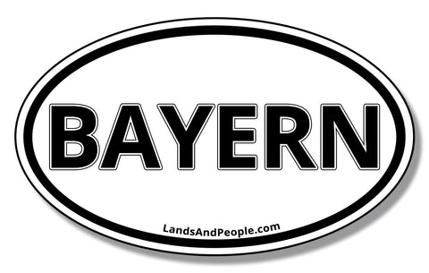 Bayern Bavaria in German Sticker Oval Black and White