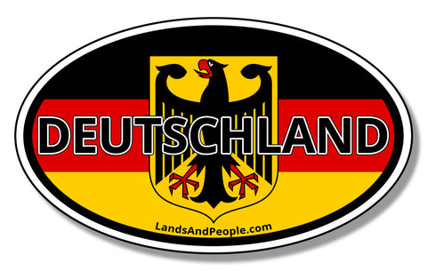 Deutschland German Flag Eagle Bundesadler Car Sticker Oval