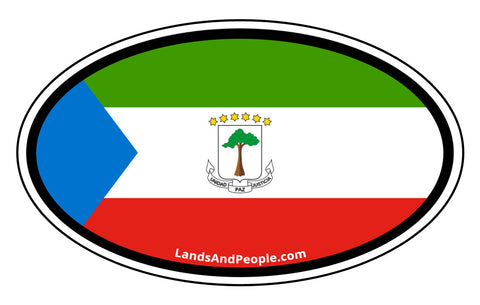 Equatorial Guinea Flag Car Bumper Sticker Oval