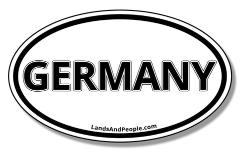 Germany Oval Car Sticker Black and White