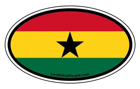 Ghana Flag Sticker Decal Oval