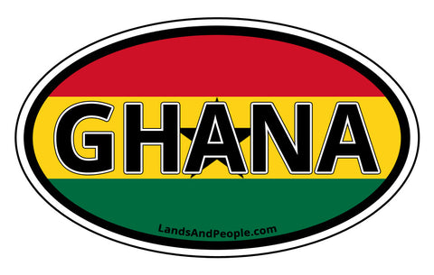Ghana Flag Sticker Decal Oval