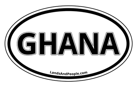 Ghana Sticker Decal Oval Black and White