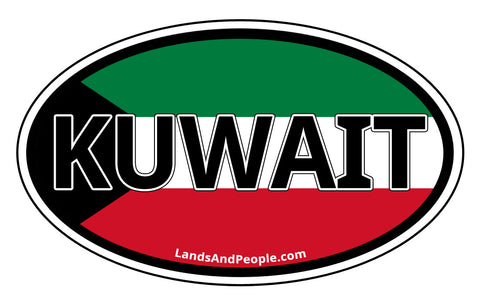 Kuwait Flag Car Sticker Oval