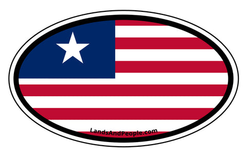 Liberia Flag Car Sticker Decal Oval