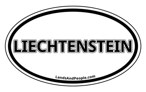 Liechtenstein Car Sticker Decal Oval Black and White