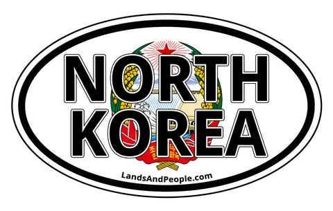 North Korea Emblem Coat of Arms Car Sticker Oval