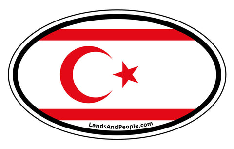 Northern Cyprus Flag Sticker Oval