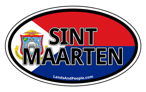 Sint Maarten Flag Car Bumper Sticker Decal