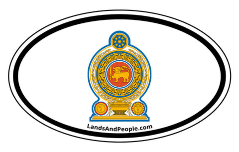 Sri Lanka State Emblem Sticker Oval