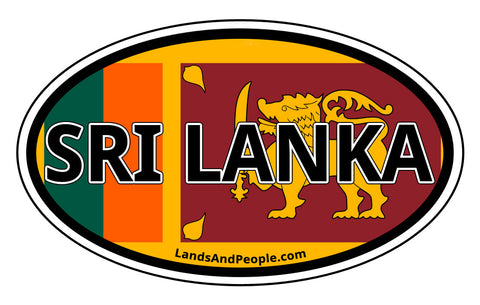 Sri Lanka Flag Sticker Oval