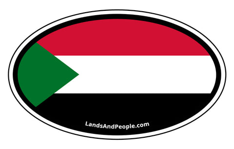 Sudan Flag Car Sticker Decal Oval