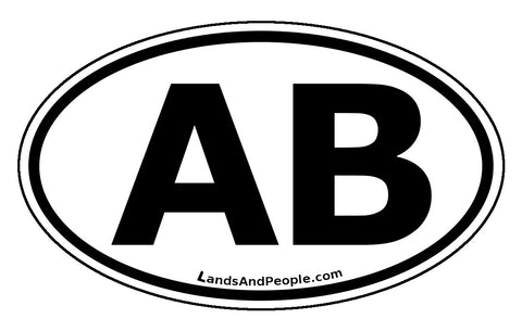 Alberta AB Province Car Bumper Sticker Vinyl Oval