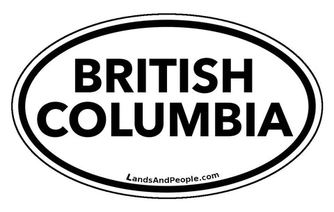 British Columbia Province Car Bumper Sticker Vinyl Oval