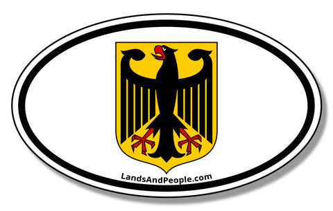 German Eagle Reichsadler and Bundesadler Coat of Arms of Weimar Republic and Federal Republic Car Sticker Oval