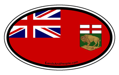 Manitoba Province Flag Car Bumper Sticker Vinyl Oval