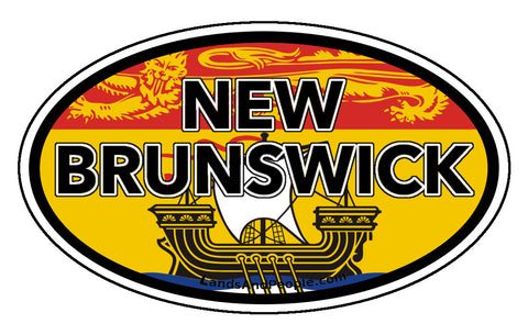 New Brunswick Province Flag Car Bumper Sticker Vinyl Oval