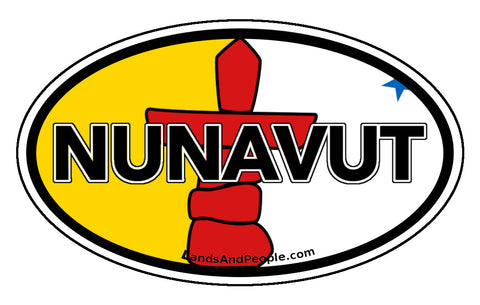 Nunavut Territory Flag Car Bumper Sticker Vinyl Oval