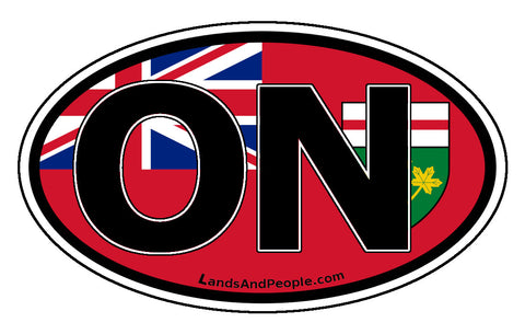 Ontario ON Province Flag Car Bumper Sticker Vinyl Oval