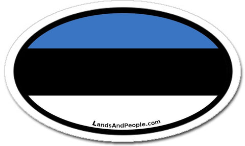 Estonia Estonian Flag Car Sticker Decal Oval