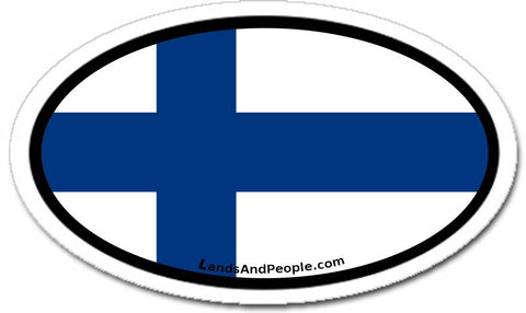 Finland Flag Car Bumper Sticker Oval