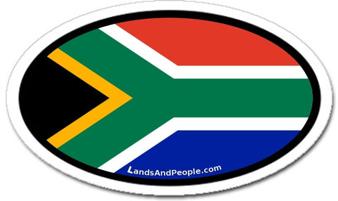 South Africa Flag Car Sticker Oval